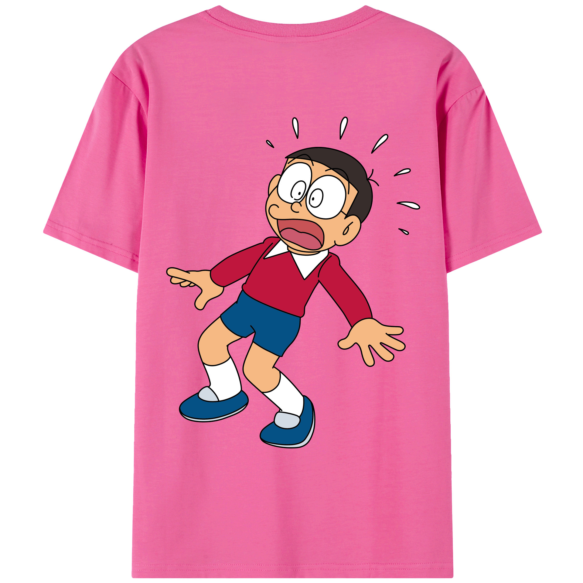（画像用） ドラえもん 野比 のび太 Doraemon Nobita Nobi レディース半袖Tシャツ(バックプリント)